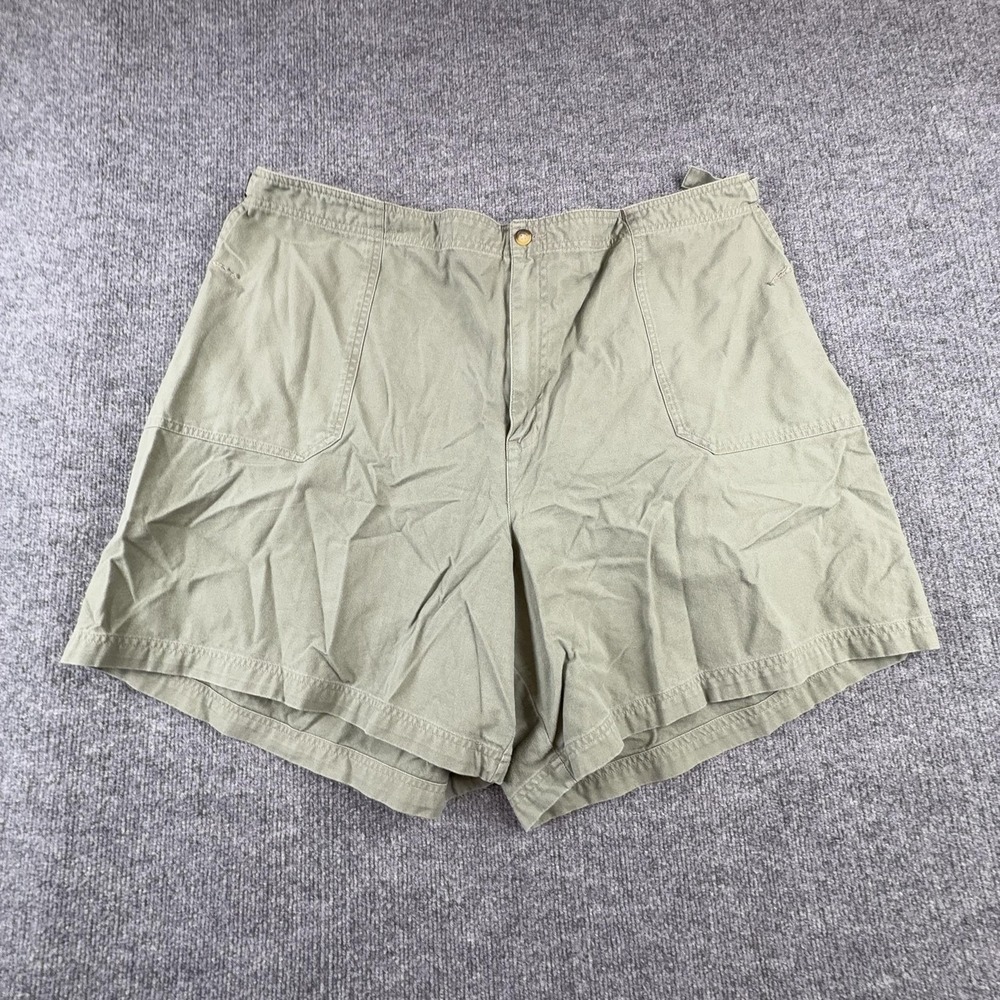 White Stag Shorts Womens 26W Green Twill Utility Adjustable Waist Pockets